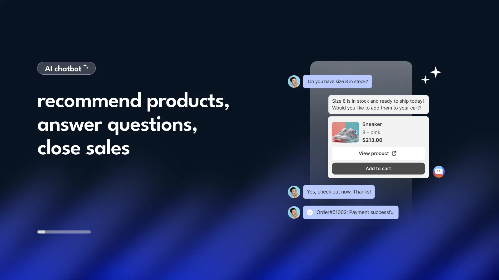 AI chatbot helps Shopify merchants recommend products, answer customer questions.
